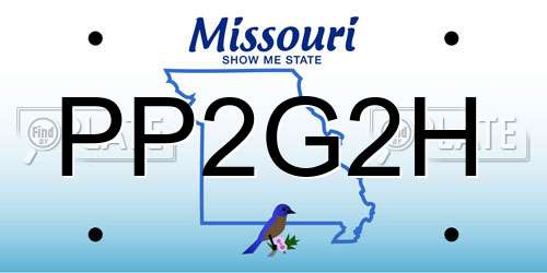 PP2G2H Missouri License Plate