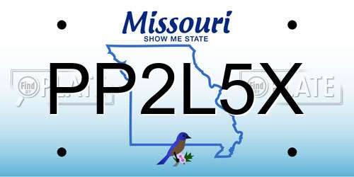 PP2L5X Missouri License Plate