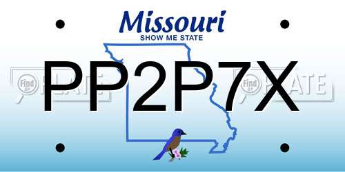 PP2P7X Missouri License Plate
