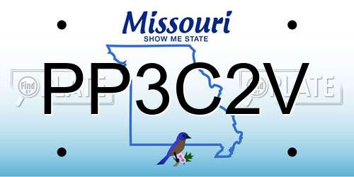 PP3C2V Missouri License Plate