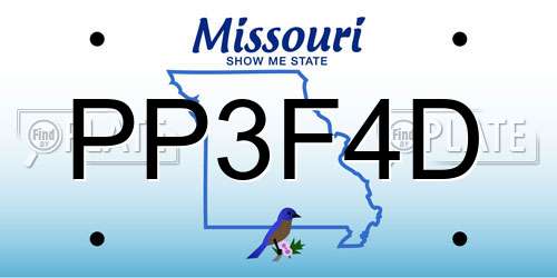 PP3F4D Missouri License Plate
