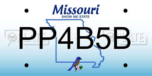 PP4B5B Missouri License Plate