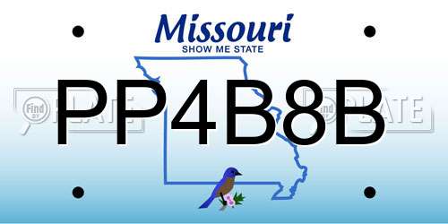 PP4B8B Missouri License Plate