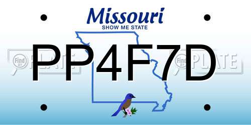 PP4F7D Missouri License Plate