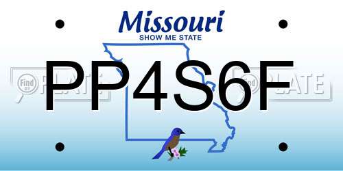 PP4S6F Missouri License Plate