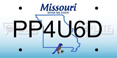 PP4U6D Missouri License Plate