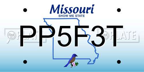 PP5F3T Missouri License Plate