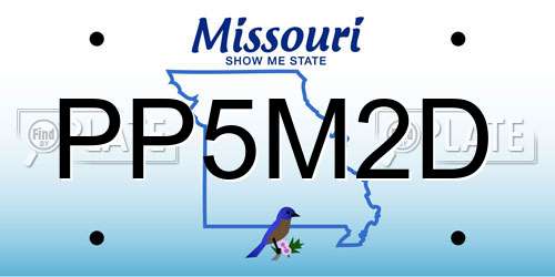 PP5M2D Missouri License Plate