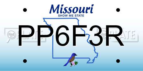 PP6F3R Missouri License Plate