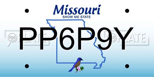 PP6P9Y Missouri License Plate