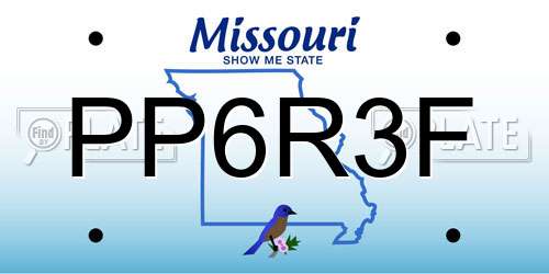 PP6R3F Missouri License Plate