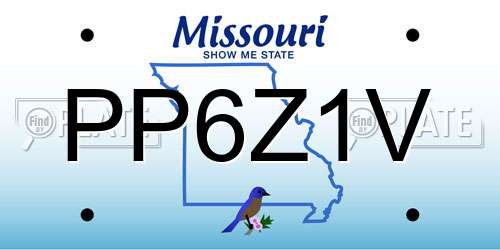 PP6Z1V Missouri License Plate