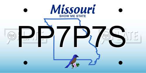 PP7P7S Missouri License Plate