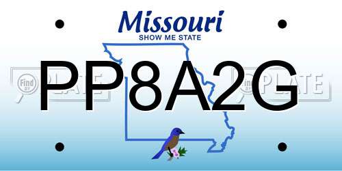 PP8A2G Missouri License Plate