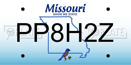 PP8H2Z Missouri License Plate