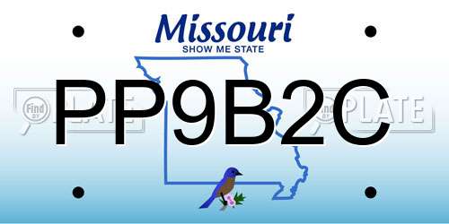 PP9B2C Missouri License Plate