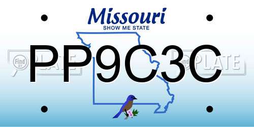 PP9C3C Missouri License Plate