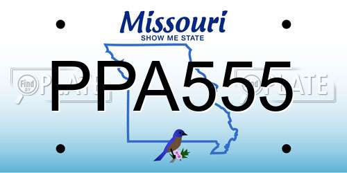 PPA555 Missouri License Plate
