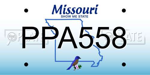 PPA558 Missouri License Plate