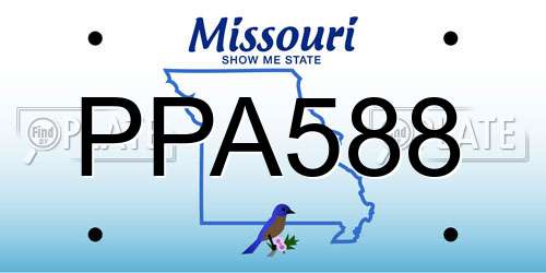 PPA588 Missouri License Plate