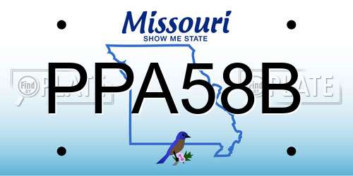 PPA58B Missouri License Plate
