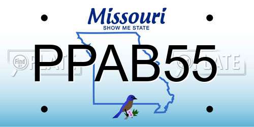 PPAB55 Missouri License Plate