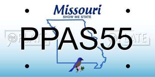 PPAS55 Missouri License Plate