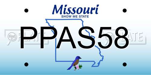 PPAS58 Missouri License Plate