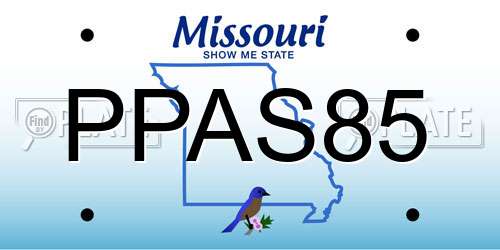 PPAS85 Missouri License Plate