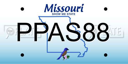 PPAS88 Missouri License Plate