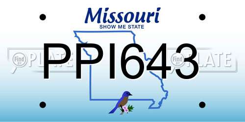 PPI643 Missouri License Plate