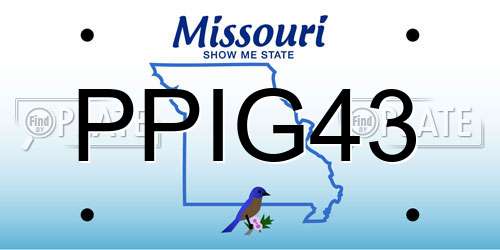 PPIG43 Missouri License Plate