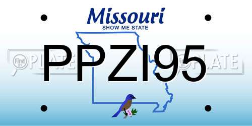 PPZI95 Missouri License Plate