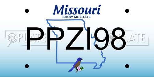 PPZI98 Missouri License Plate