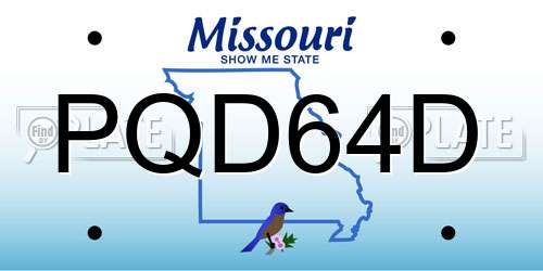 PQD64D Missouri License Plate