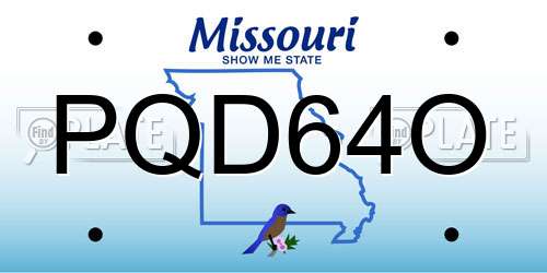 PQD64O Missouri License Plate