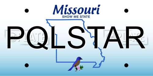 PQLSTAR Missouri License Plate