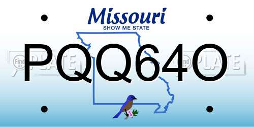 PQQ64O Missouri License Plate