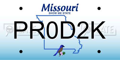 PR0D2K Missouri License Plate