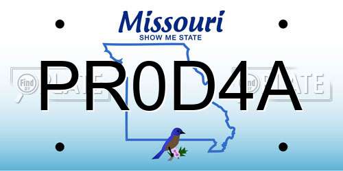 PR0D4A Missouri License Plate