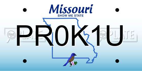 PR0K1U Missouri License Plate