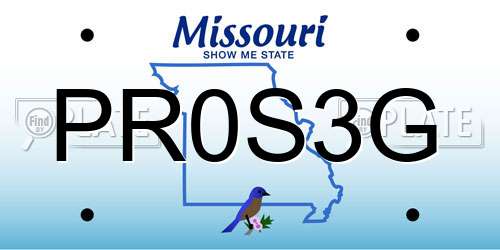 PR0S3G Missouri License Plate