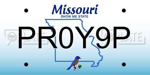 PR0Y9P Missouri License Plate