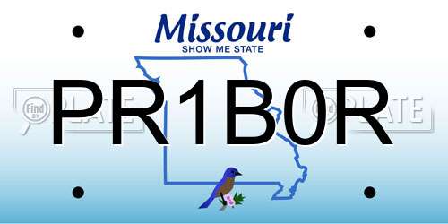PR1B0R Missouri License Plate