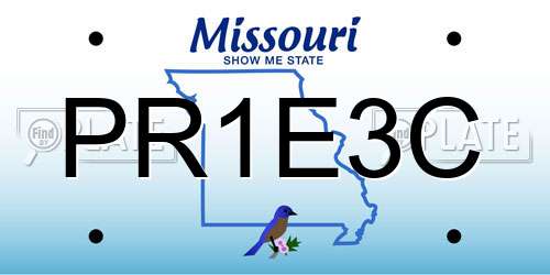 PR1E3C Missouri License Plate