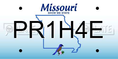 PR1H4E Missouri License Plate