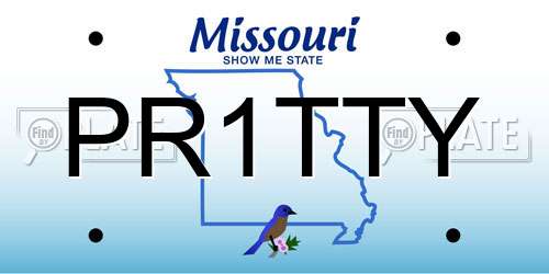 PR1TTY Missouri License Plate