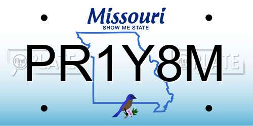PR1Y8M Missouri License Plate
