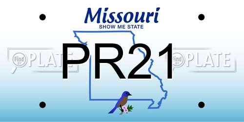 PR21 Missouri License Plate
