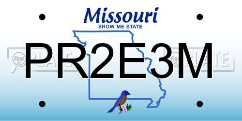PR2E3M Missouri License Plate